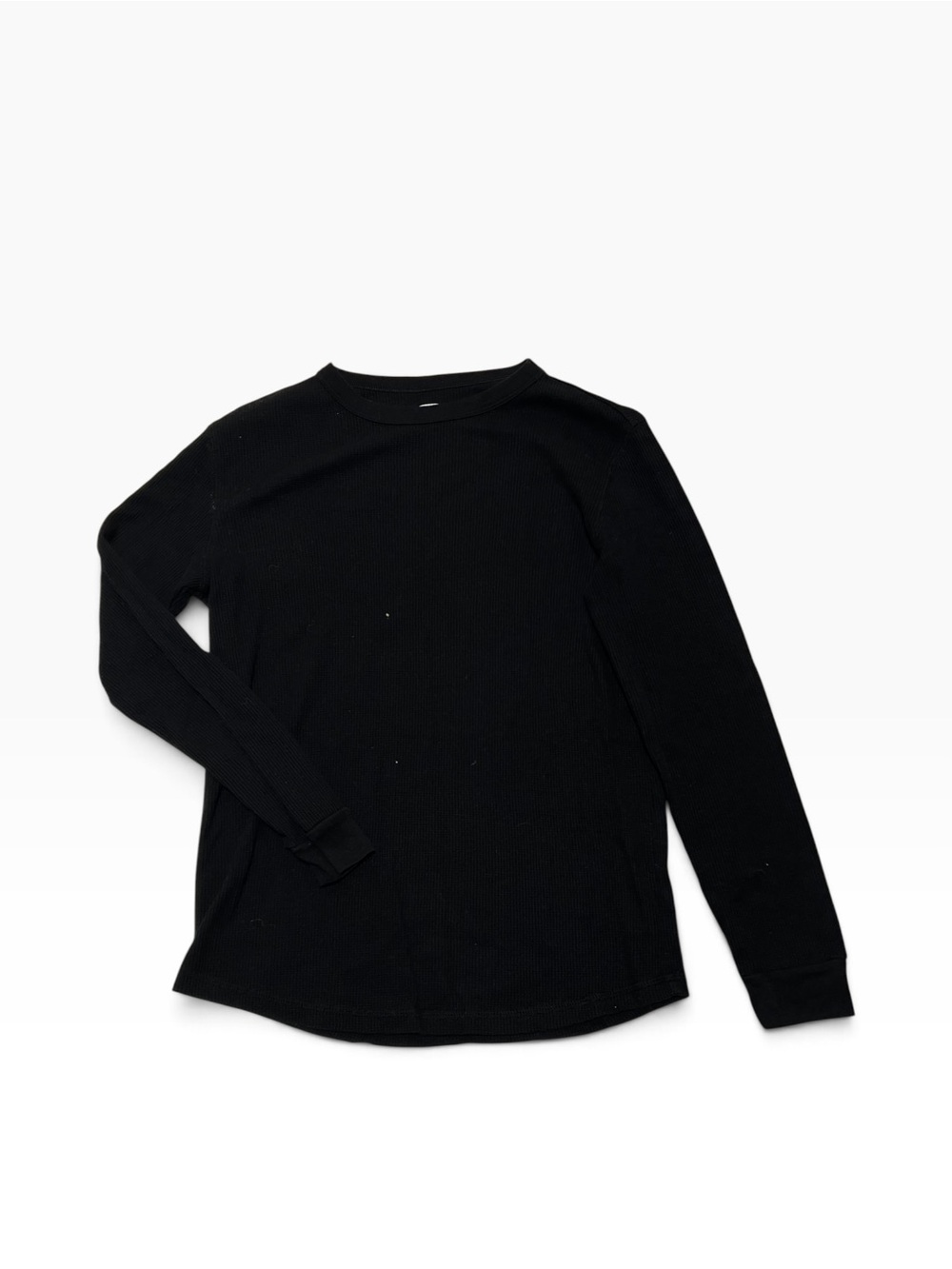 Old Navy Black Long-Sleeve Ribbed Crew Shirt